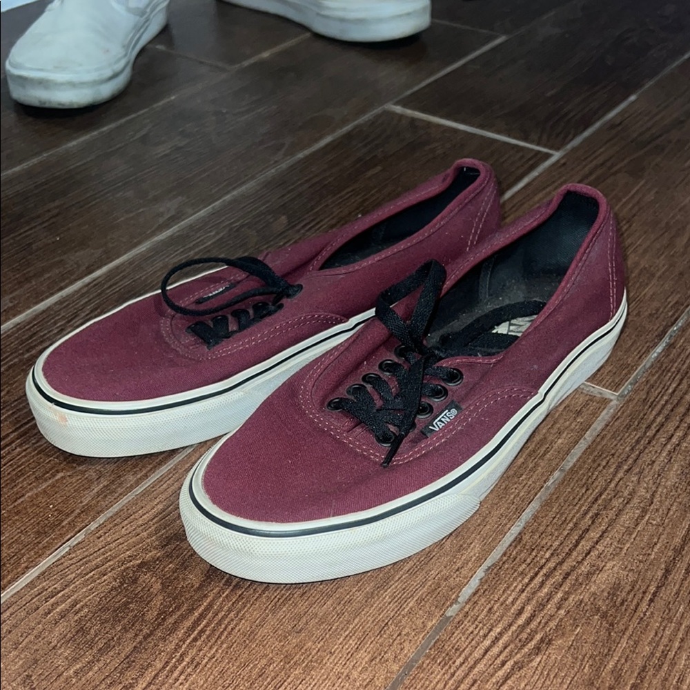 Vans Maroon Canvas Shoes with Black Laces